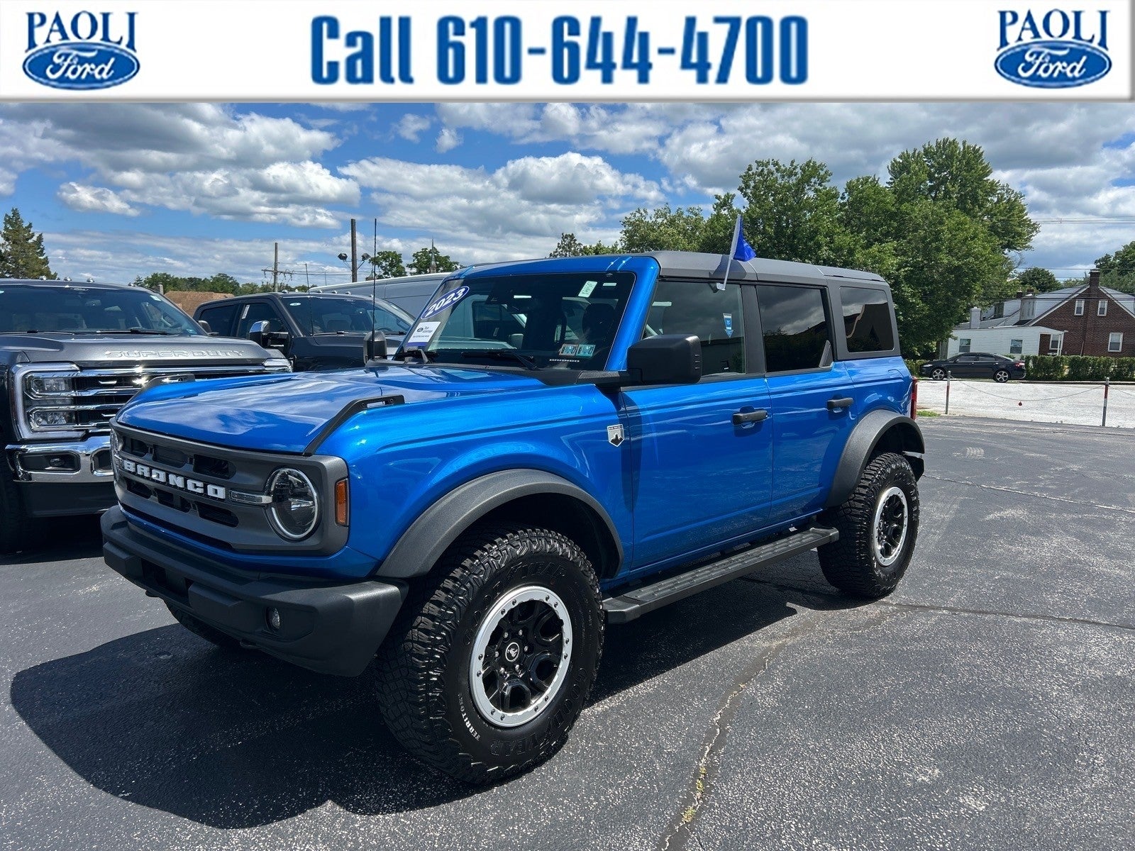 2023 Ford Bronco Big Bend in Velocity Blue Metallic — front three-quarter view