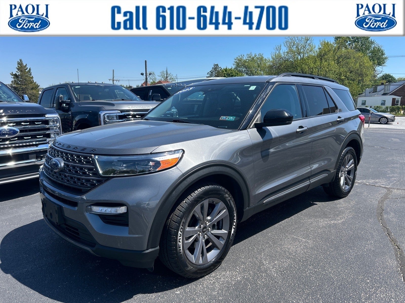 2022 Ford Explorer XLT in Carbonized Gray Metallic — front three-quarter view