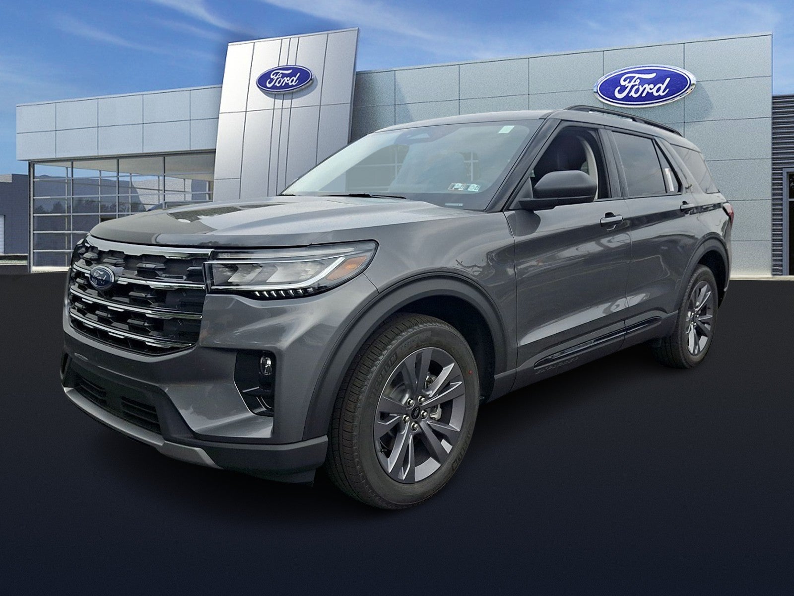 2026 Ford Explorer Active in Carbonized Gray Metallic — front three-quarter view