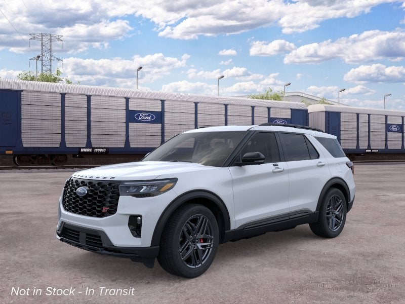 2026 Ford Explorer ST in Space White Metallic — front three-quarter view