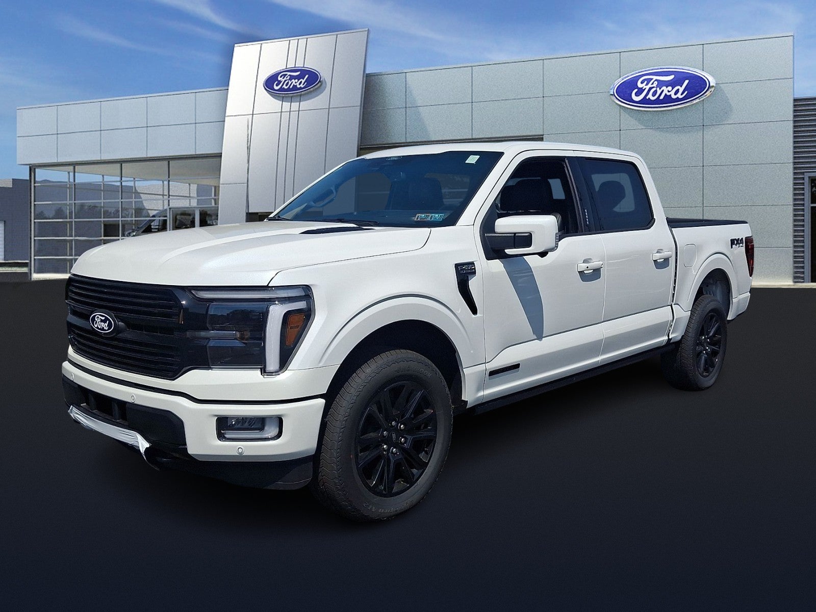 2026 Ford F-150 Platinum in Star White Metallic Tri-Coat — front three-quarter view