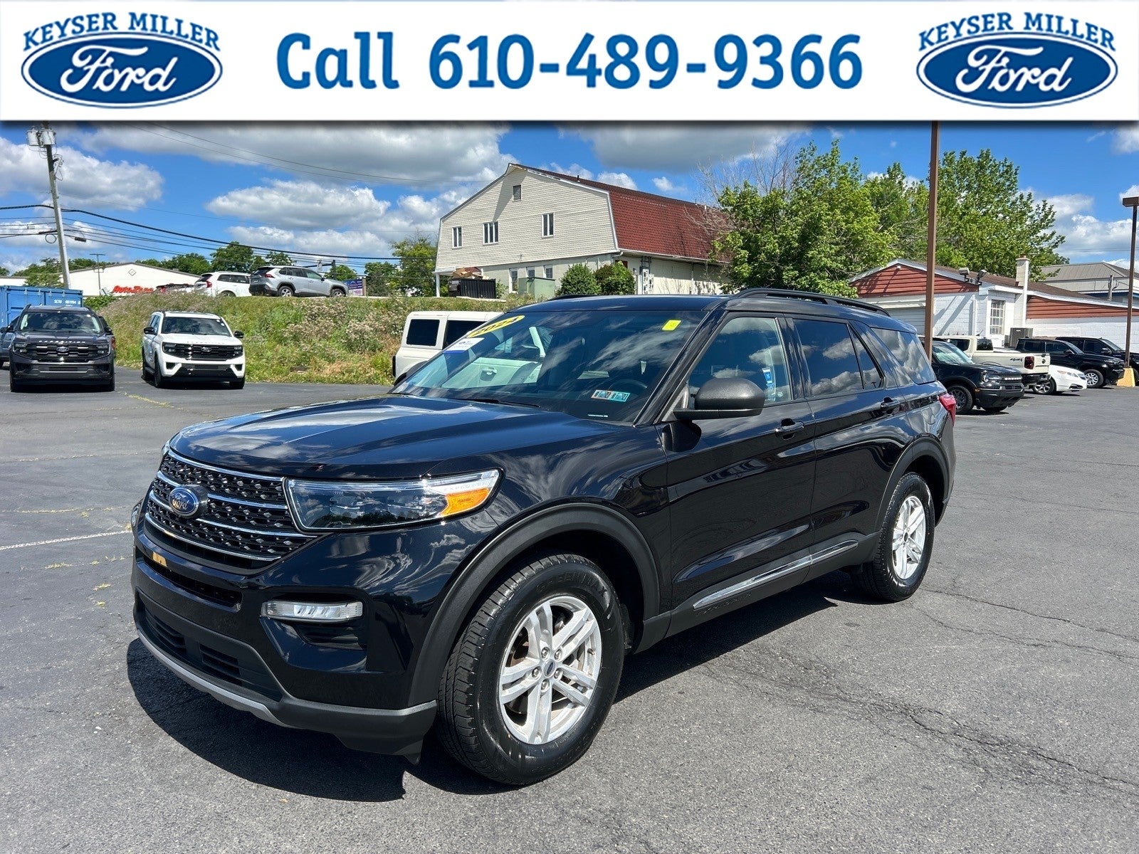 2024 Ford Explorer XLT in Agate Black Metallic — front three-quarter view