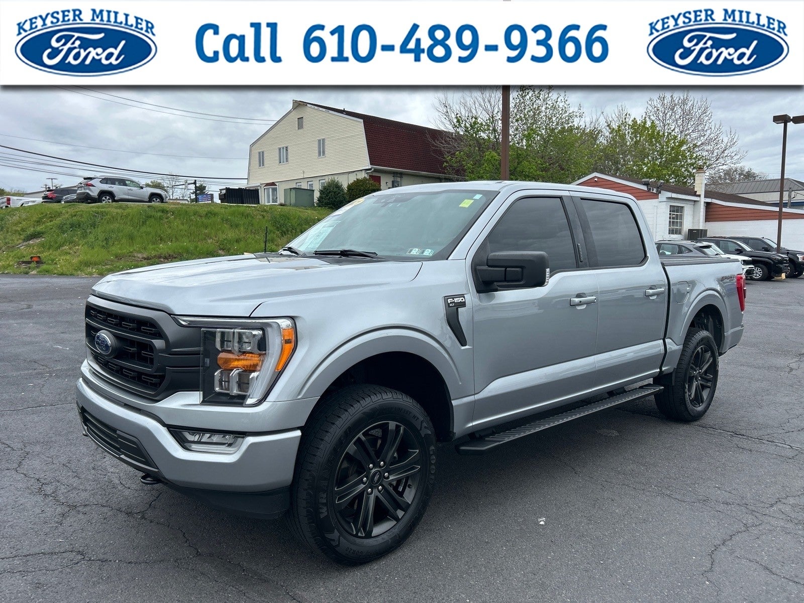 2021 Ford F-150 XLT in Iconic Silver Metallic — front three-quarter view